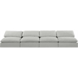 Bowery Hill Upholstered Grey Linen Textured Fabric 4-Piece Modular Sofa
