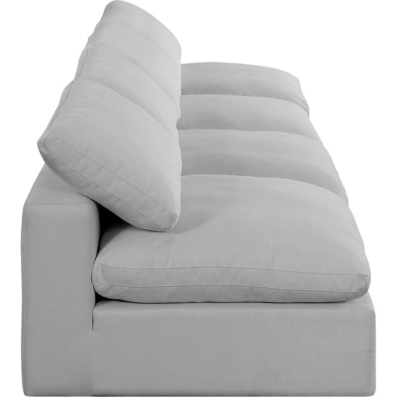 Bowery Hill Upholstered Grey Linen Textured Fabric 4-Piece Modular Sofa
