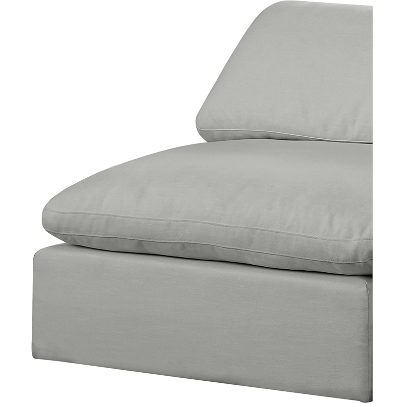 Bowery Hill Upholstered Grey Linen Textured Fabric 4-Piece Modular Sofa