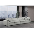 Bowery Hill Upholstered Grey Linen Textured Fabric 4-Piece Modular Sofa
