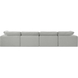 Bowery Hill Upholstered Grey Linen Textured Fabric 4-Piece Modular Sofa