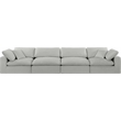 Bowery Hill Upholstered Grey Linen Textured Fabric 4-Piece Modular Sofa