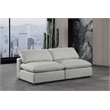 Bowery Hill Upholstered Grey Linen Textured Fabric 2-Piece Modular Sofa