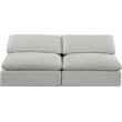 Bowery Hill Upholstered Grey Linen Textured Fabric 2-Piece Modular Sofa