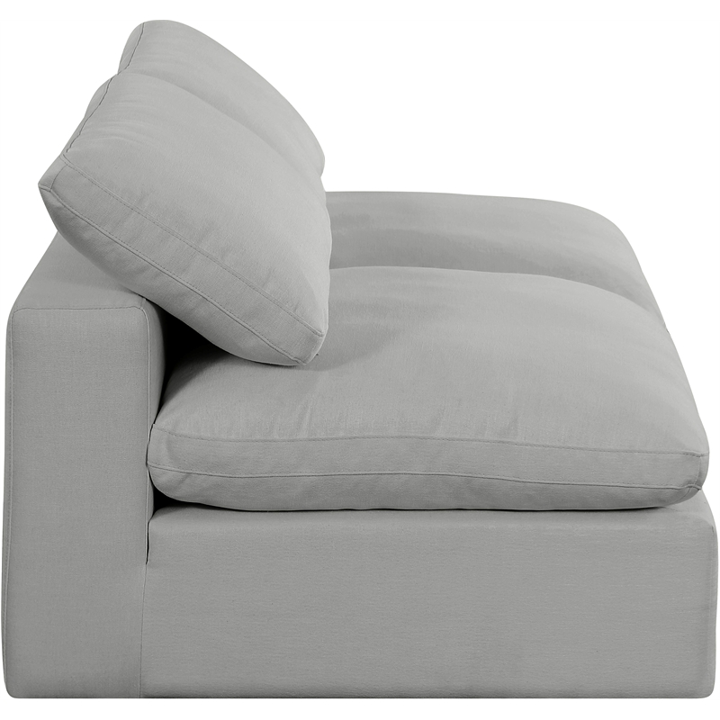 Bowery Hill Upholstered Grey Linen Textured Fabric 2-Piece Modular Sofa