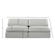 Bowery Hill Upholstered Grey Linen Textured Fabric 2-Piece Modular Sofa
