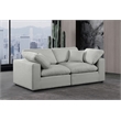 Bowery Hill Upholstered Grey Linen Textured Fabric 2-Piece Modular Sofa