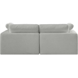 Bowery Hill Upholstered Grey Linen Textured Fabric 2-Piece Modular Sofa