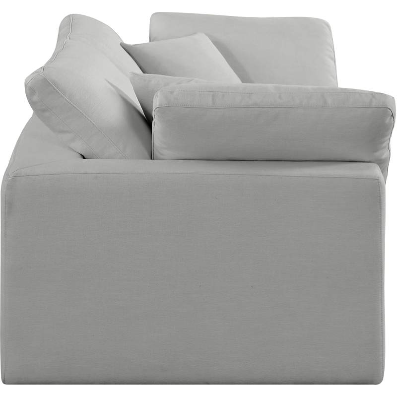 Bowery Hill Upholstered Grey Linen Textured Fabric 2-Piece Modular Sofa