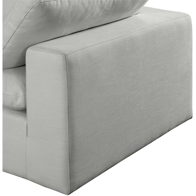 Bowery Hill Upholstered Grey Linen Textured Fabric 2-Piece Modular Sofa