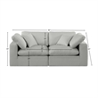 Bowery Hill Upholstered Grey Linen Textured Fabric 2-Piece Modular Sofa