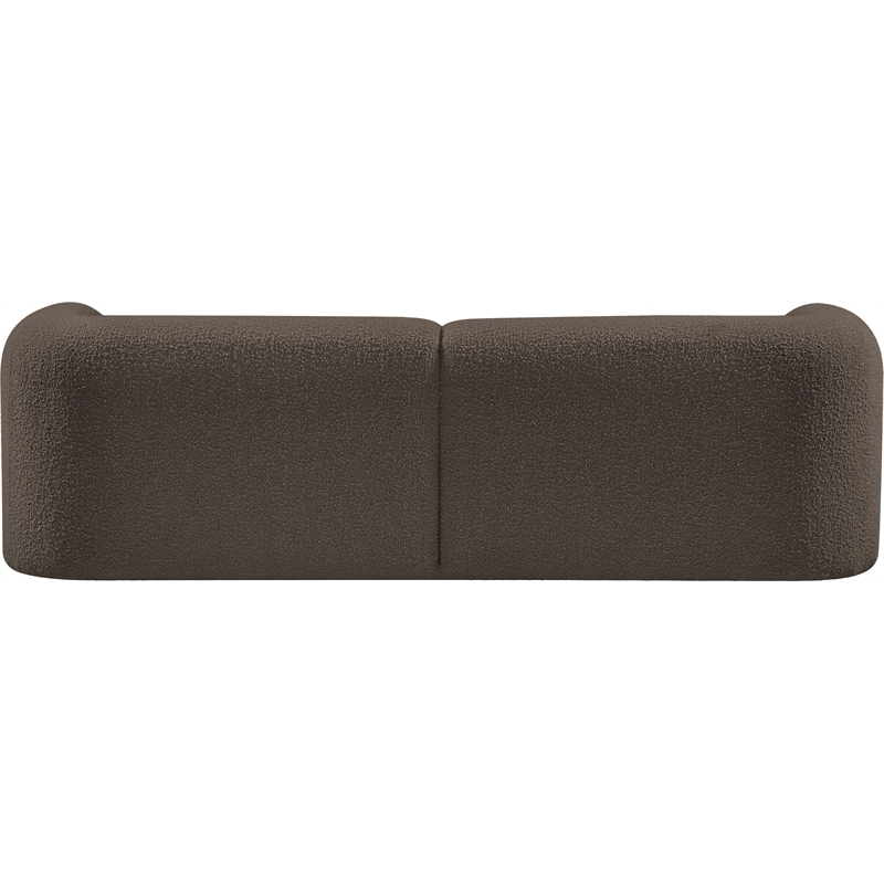 Bowery Hill Contemporary Rich Brown Boucle Durable Fabric Sofa