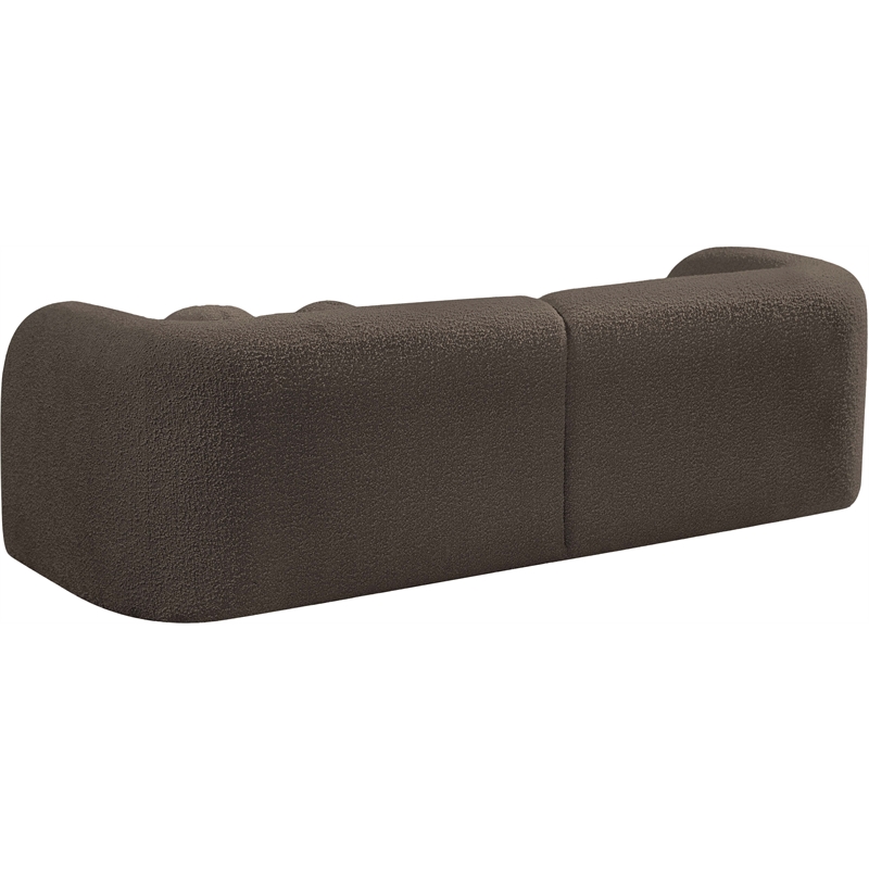 Bowery Hill Contemporary Rich Brown Boucle Durable Fabric Sofa