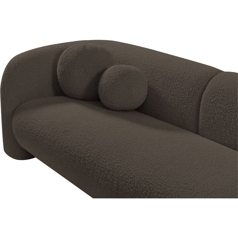 Bowery Hill Contemporary Rich Brown Boucle Durable Fabric Sofa