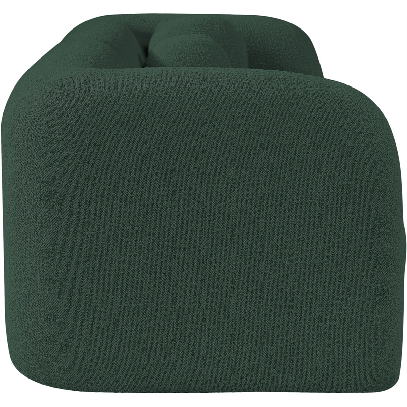 Bowery Hill Contemporary Rich Green Boucle Durable Fabric Sofa