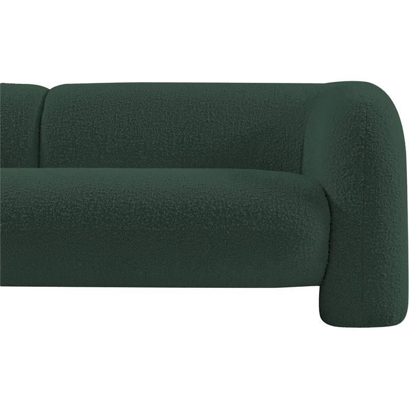 Bowery Hill Contemporary Rich Green Boucle Durable Fabric Sofa