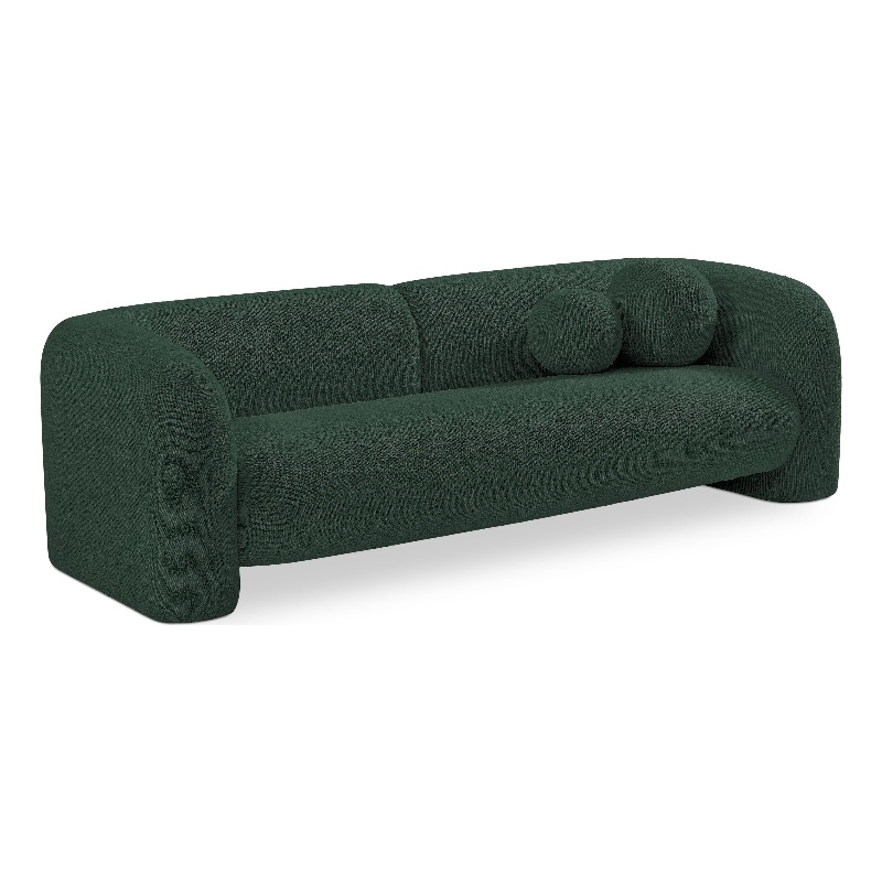 Bowery Hill Contemporary Rich Green Boucle Durable Fabric Sofa