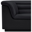 Bowery Hill Contemporary Deep Channel Tufted Soft Black Velvet Fabric Chair