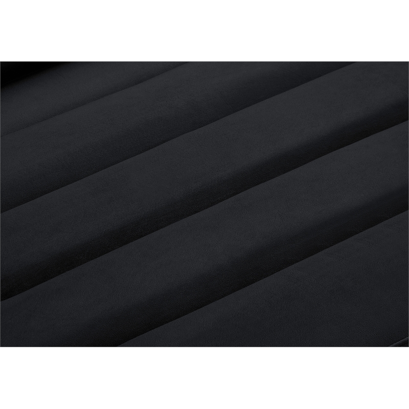 Bowery Hill Contemporary Deep Channel Tufted Soft Black Velvet Fabric Chair