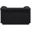 Bowery Hill Contemporary Deep Channel Tufted Soft Black Velvet Fabric Chair