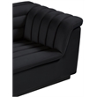 Bowery Hill Contemporary Deep Channel Tufted Soft Black Velvet Fabric Chair
