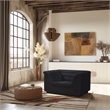 Bowery Hill Contemporary Deep Channel Tufted Soft Black Velvet Fabric Chair