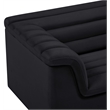 Bowery Hill Contemporary Deep Channel Tufted Soft Black Velvet Fabric Chair