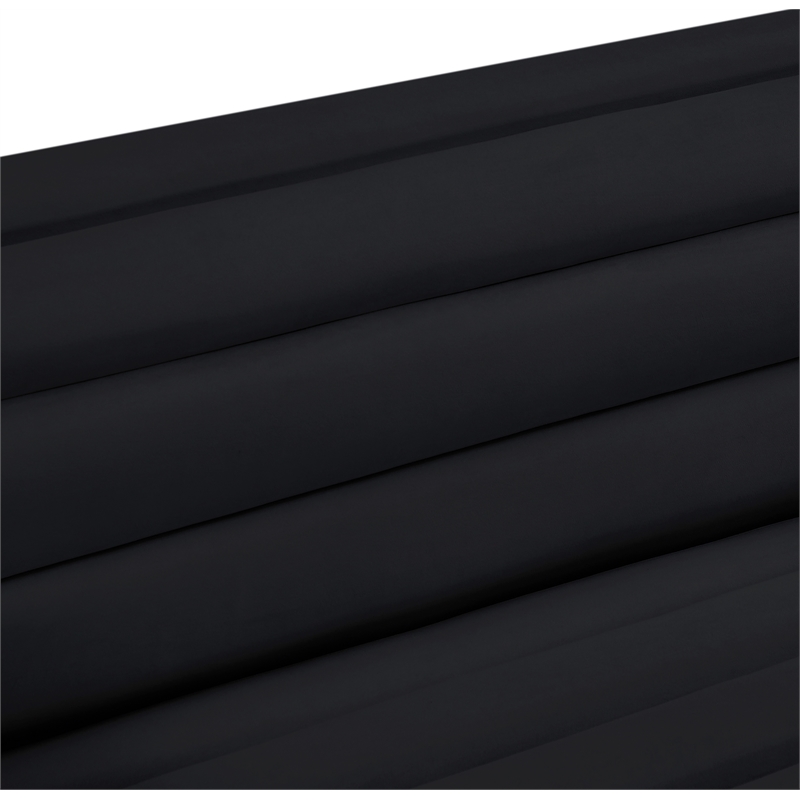 Bowery Hill Contemporary Deep Channel Tufted Soft Black Velvet Fabric Sofa