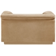Bowery Hill Contemporary Deep Channel Tufted Soft Camel Velvet Fabric Chair