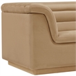 Bowery Hill Contemporary Deep Channel Tufted Soft Camel Velvet Fabric Chair