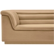 Bowery Hill Contemporary Deep Channel Tufted Soft Camel Velvet Fabric Sofa