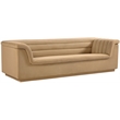 Bowery Hill Contemporary Deep Channel Tufted Soft Camel Velvet Fabric Sofa