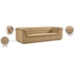 Bowery Hill Contemporary Deep Channel Tufted Soft Camel Velvet Fabric Sofa
