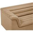 Bowery Hill Contemporary Deep Channel Tufted Soft Camel Velvet Fabric Sofa