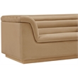 Bowery Hill Contemporary Deep Channel Tufted Soft Camel Velvet Fabric Sofa