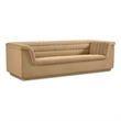 Bowery Hill Contemporary Deep Channel Tufted Soft Camel Velvet Fabric Sofa