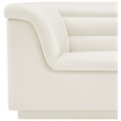 Bowery Hill Contemporary Deep Channel Tufted Soft Cream Velvet Fabric Chair