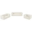 Bowery Hill Contemporary Deep Channel Tufted Soft Cream Velvet Fabric Chair