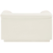 Bowery Hill Contemporary Deep Channel Tufted Soft Cream Velvet Fabric Chair