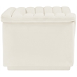 Bowery Hill Contemporary Deep Channel Tufted Soft Cream Velvet Fabric Chair