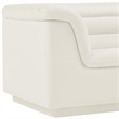 Bowery Hill Contemporary Deep Channel Tufted Soft Cream Velvet Fabric Chair