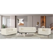Bowery Hill Contemporary Deep Channel Tufted Soft Cream Velvet Fabric Sofa