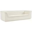 Bowery Hill Contemporary Deep Channel Tufted Soft Cream Velvet Fabric Sofa