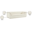Bowery Hill Contemporary Deep Channel Tufted Soft Cream Velvet Fabric Sofa