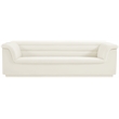 Bowery Hill Contemporary Deep Channel Tufted Soft Cream Velvet Fabric Sofa