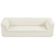 Bowery Hill Contemporary Deep Channel Tufted Soft Cream Velvet Fabric Sofa