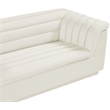 Bowery Hill Contemporary Deep Channel Tufted Soft Cream Velvet Fabric Sofa
