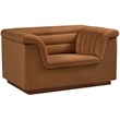 Bowery Hill Contemporary Deep Channel Tufted Soft Saddle Velvet Fabric Chair