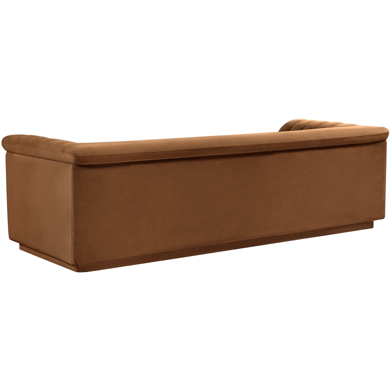 Bowery Hill Contemporary Deep Channel Tufted Soft Saddle Velvet Fabric Sofa