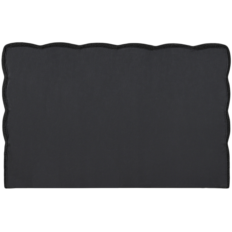 Bowery Hill Contemporary Deep Channel Tufted Black Boucle Fabric Full Bed